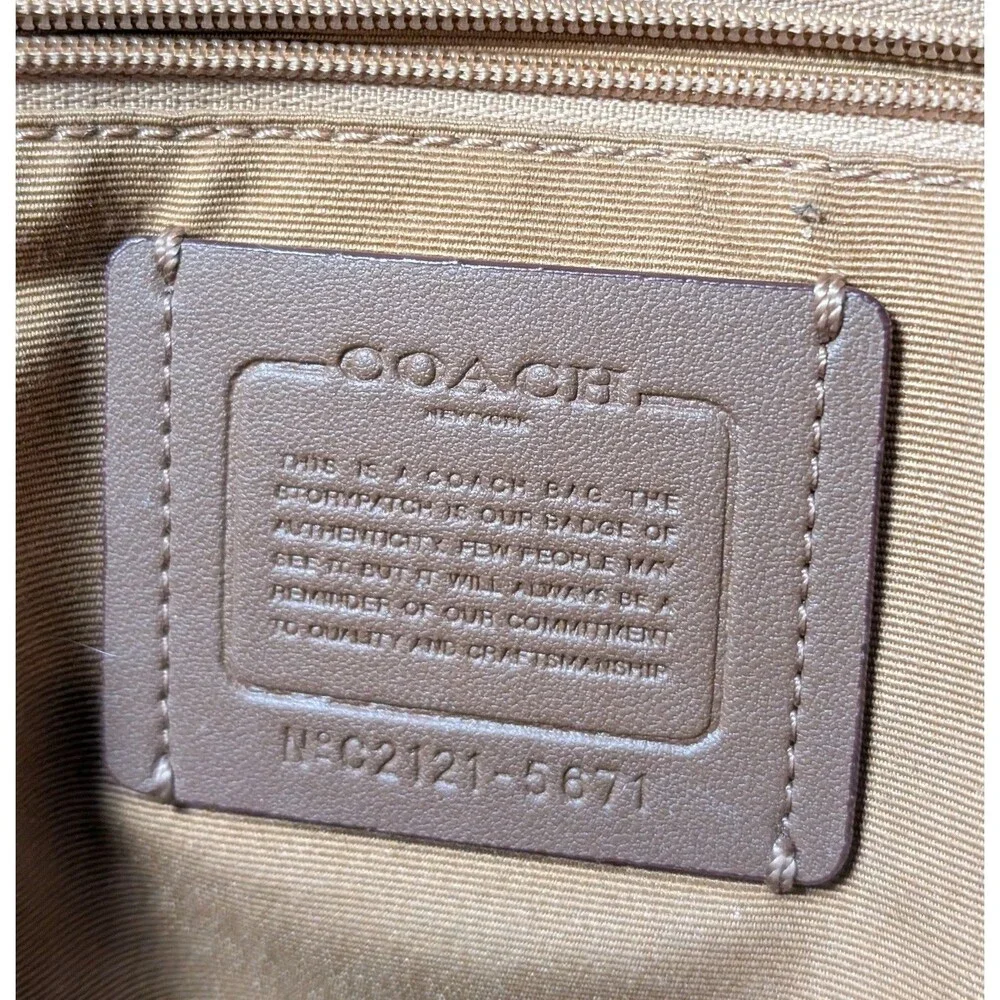 Coach 5671 Court Backpack Signature Canvas & Pebble Leather Light Khaki Petunia - Picture 5 of 12